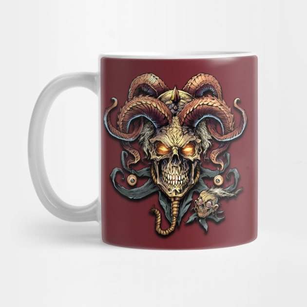 Jester Skull with Horns by FlylandDesigns